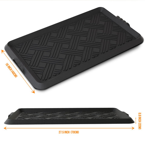 LFCONNECT rubber boot tray waterproof base keeps floors dry indoors or outdoors.