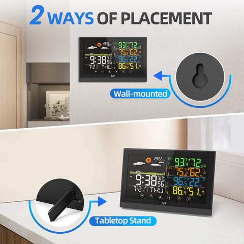 LFF atomic clock with WWVB sync ensures precise timekeeping.
