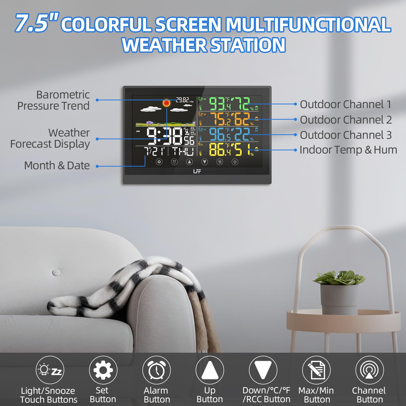 LFF outdoor sensors set for multi location monitoring of indoor and outdoor conditions.