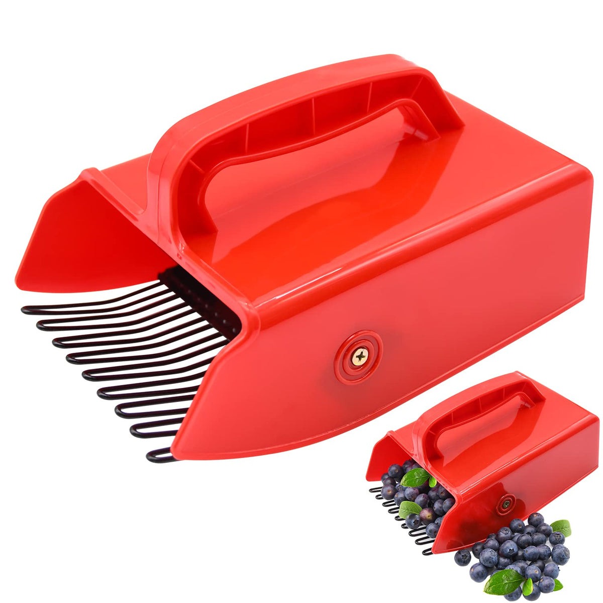 LFSEMINI Berry Picker with metallic comb safely gathers berries without crushing them.