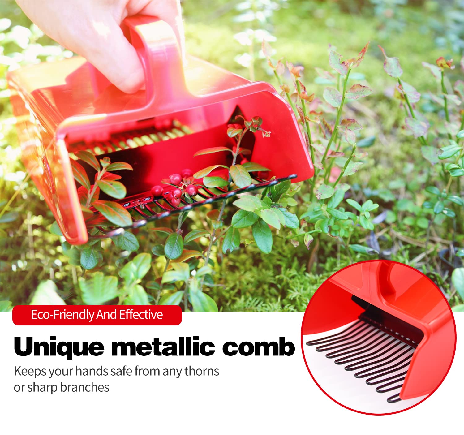 LFSEMINI Berry Picker metallic comb protects berries during harvesting