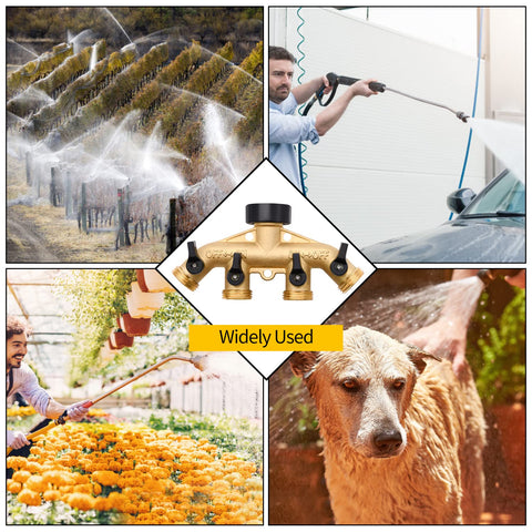 LFSEMINI durable brass hose splitter suited for outdoor use.