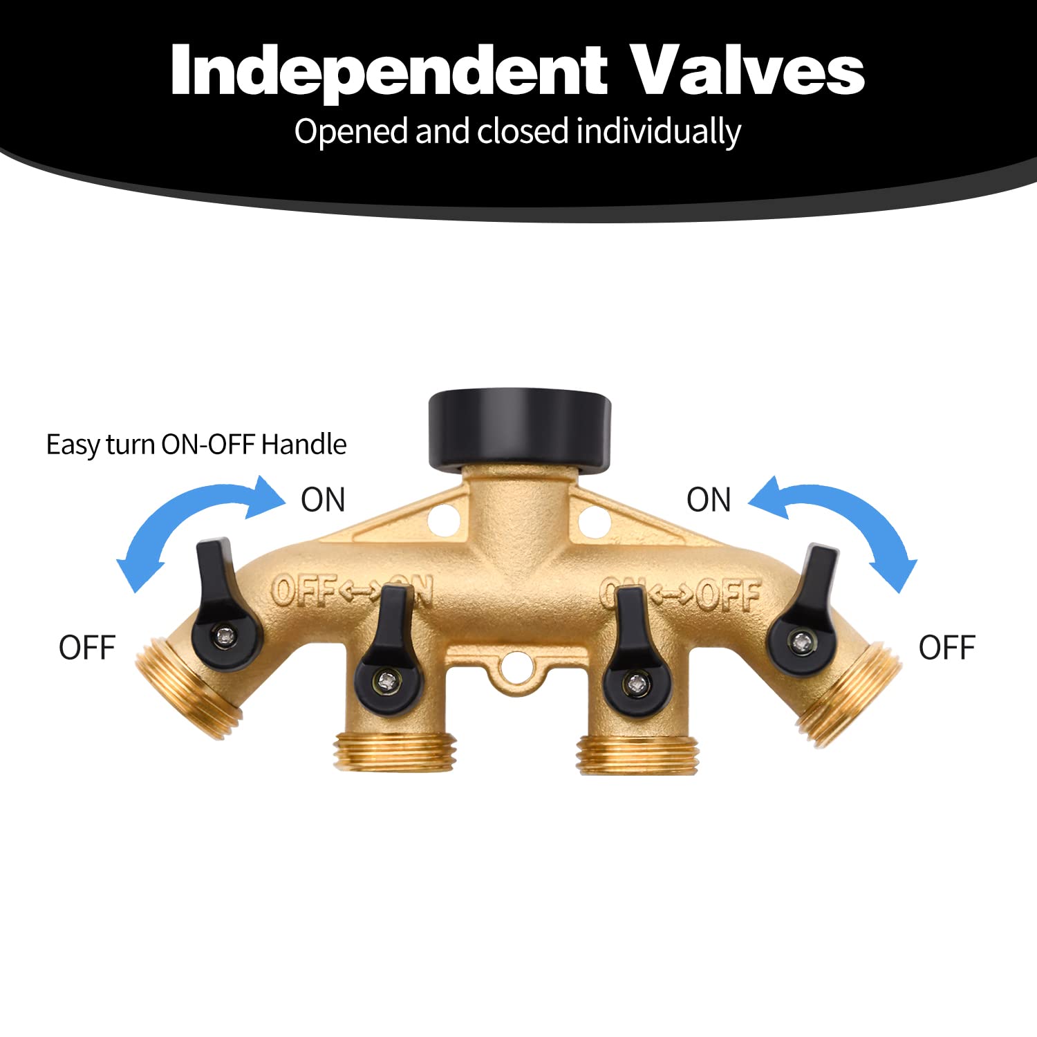 LFSEMINI garden hose diverter with multiple outlets for efficient watering.