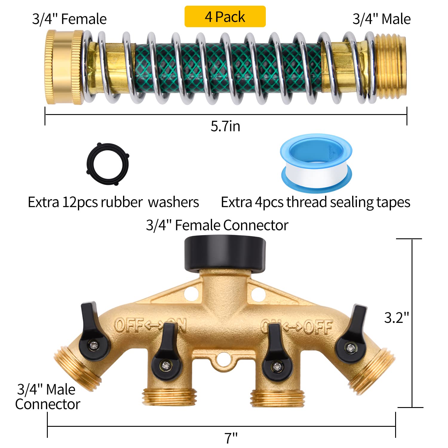 LFSEMINI hose extension adapter set expands reach for multiple watering spots