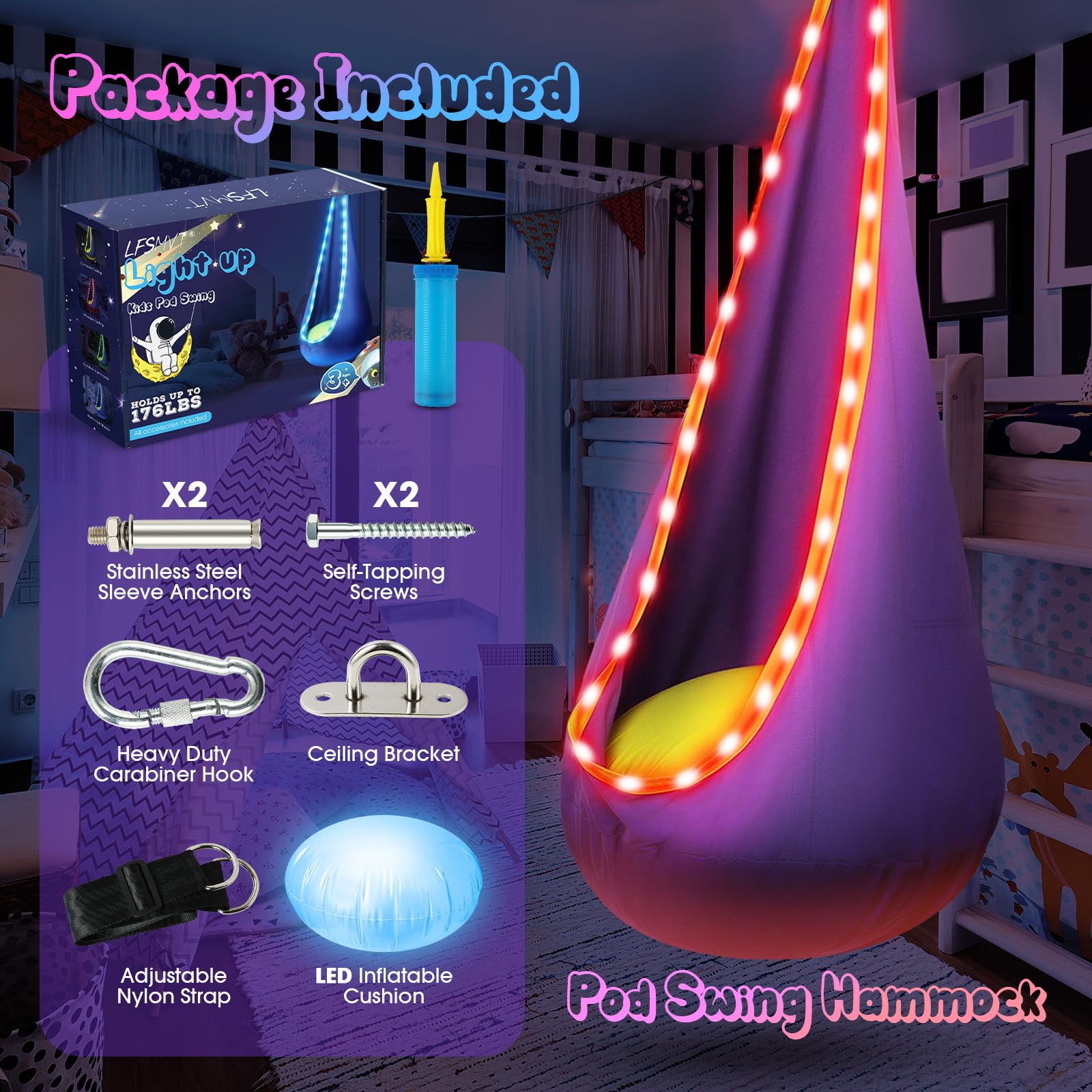 LFSMVT inflatable pillow included for neck comfort