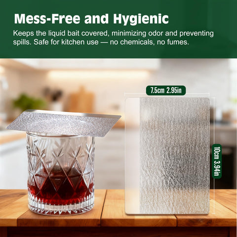 High-strength double-sided adhesive captures flies from above and inside the cup.