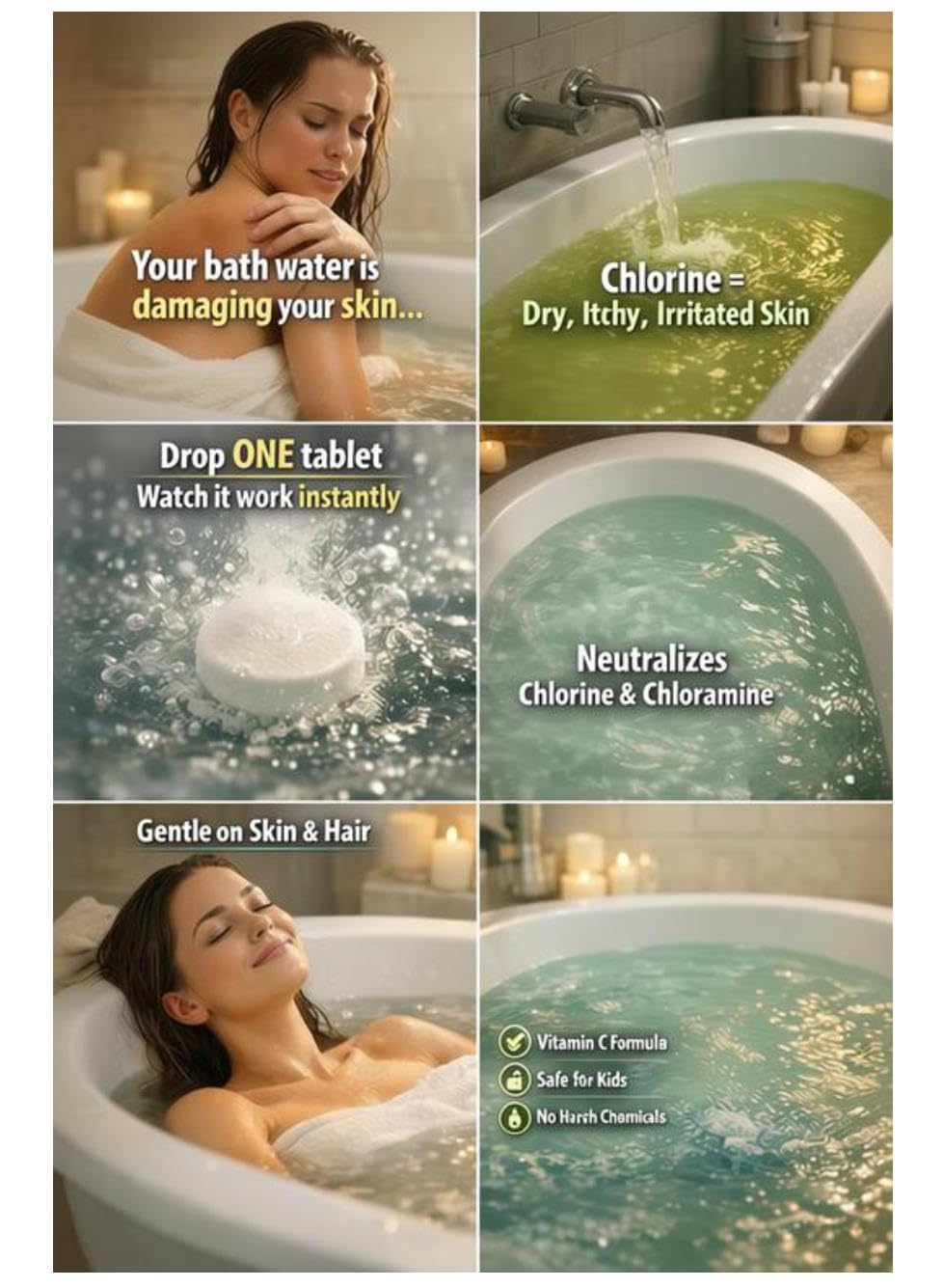 LFSYS effervescent tablet bubbling for a spa-like, soothing bath experience