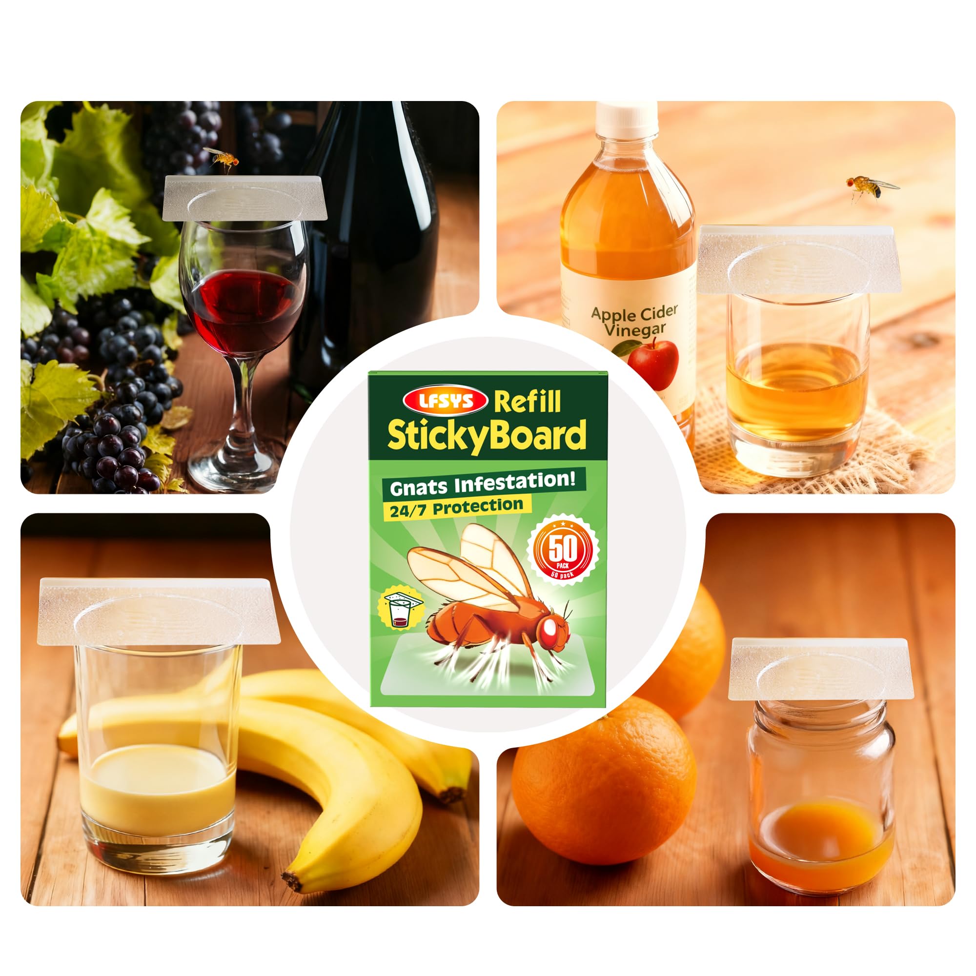 Great value pack for multi-room use or seasonal fruit fly control.