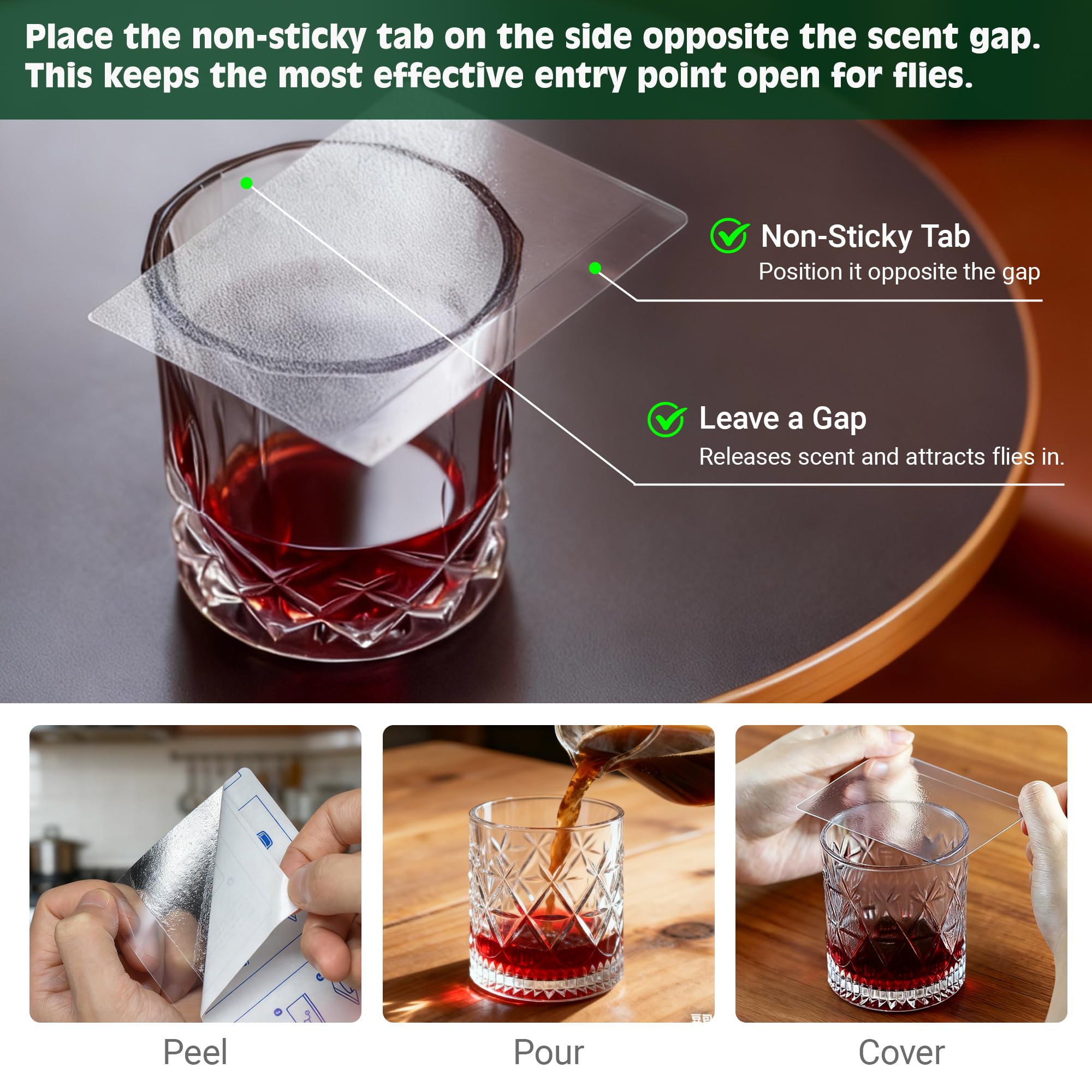 LFSYS mess-free design prevents spills during indoor fruit fly control.