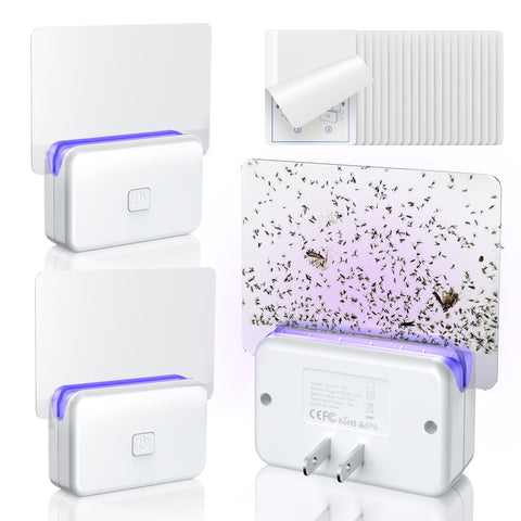 LFSYS plug-in fruit fly trap indoors captures gnats quietly at night.