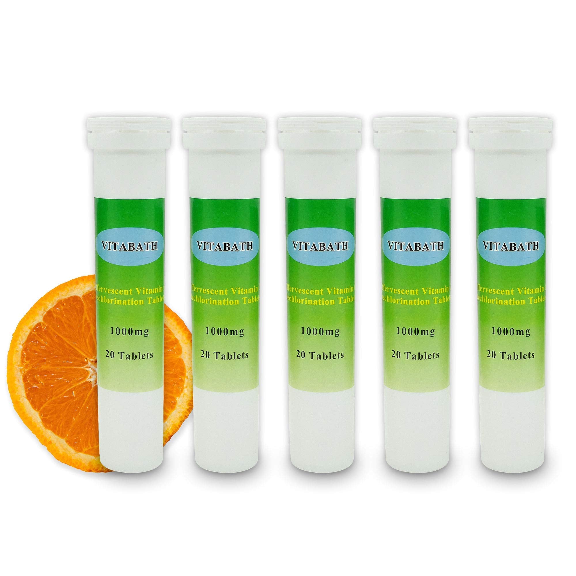 LFSYS Vitamin C dechlorination tablet dissolving in bath water to neutralize chlorine and chloramines