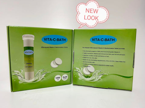 LFSYS vitamin C tablet dissolving in clear water for safer spa use