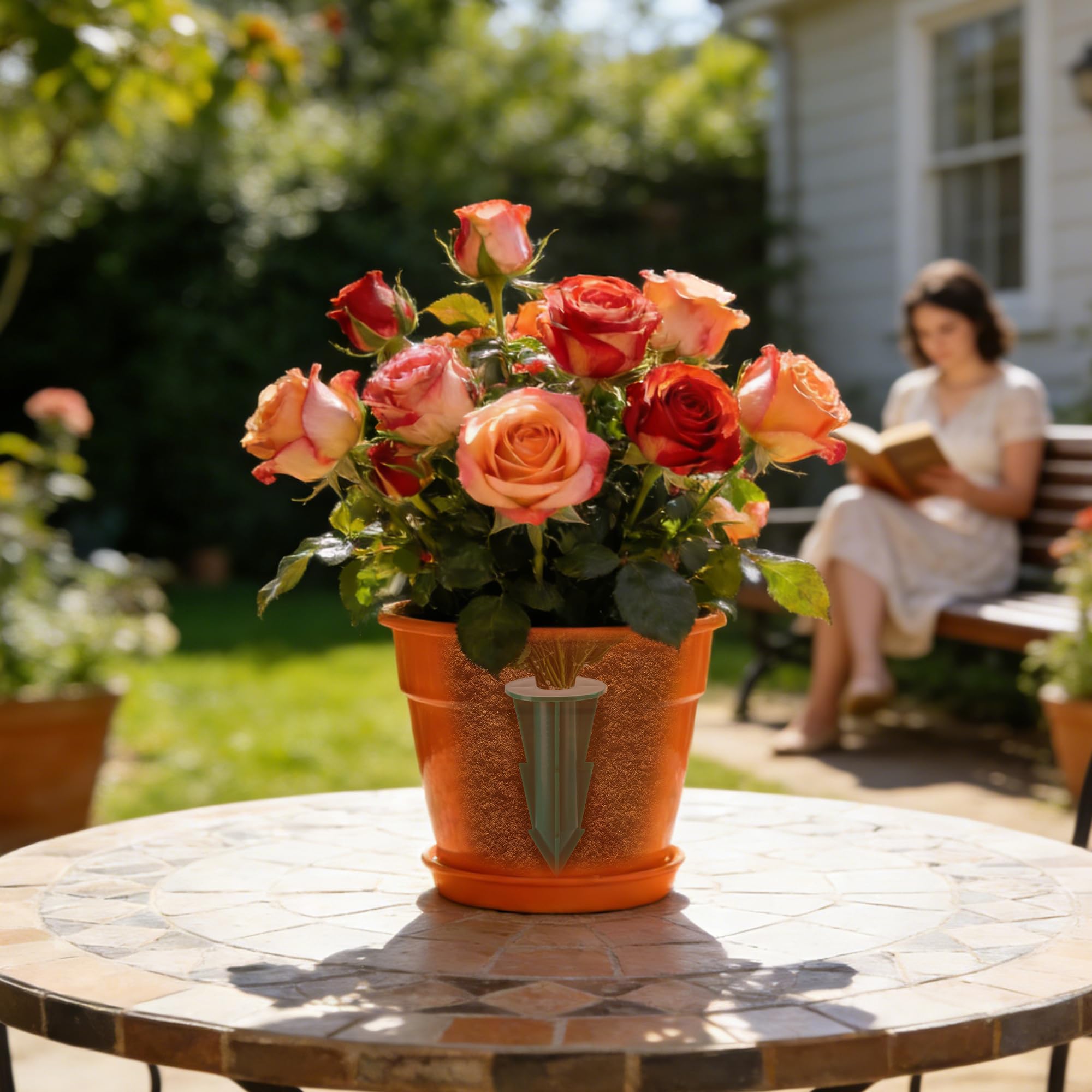 LFUTARI 4-5 inch height stake supports mid-sized stems discreetly