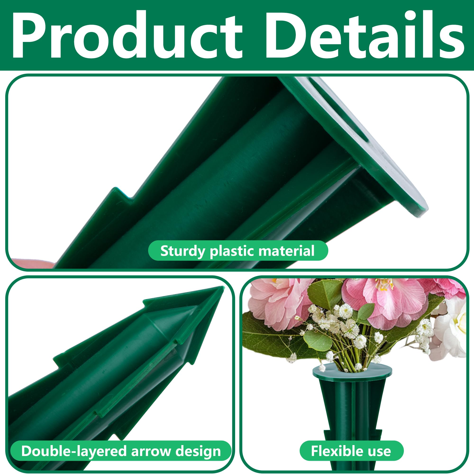 LFUTARI cemetery flower container stake provides stable arrangements at gravesites.