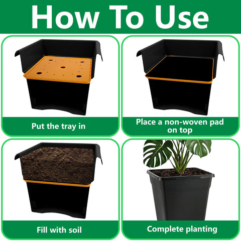 LFUTARI lightweight tray enables easy relocation of heavy planters.