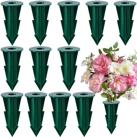 LFUTARI memorial flower holder ground spike stabilizes outdoor artificial blooms