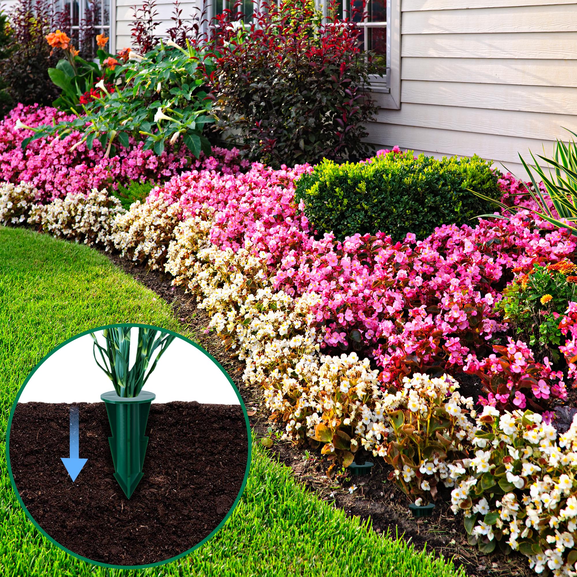 LFUTARI outdoor window box planter stake blends with decor while stabilizing faux bouquets