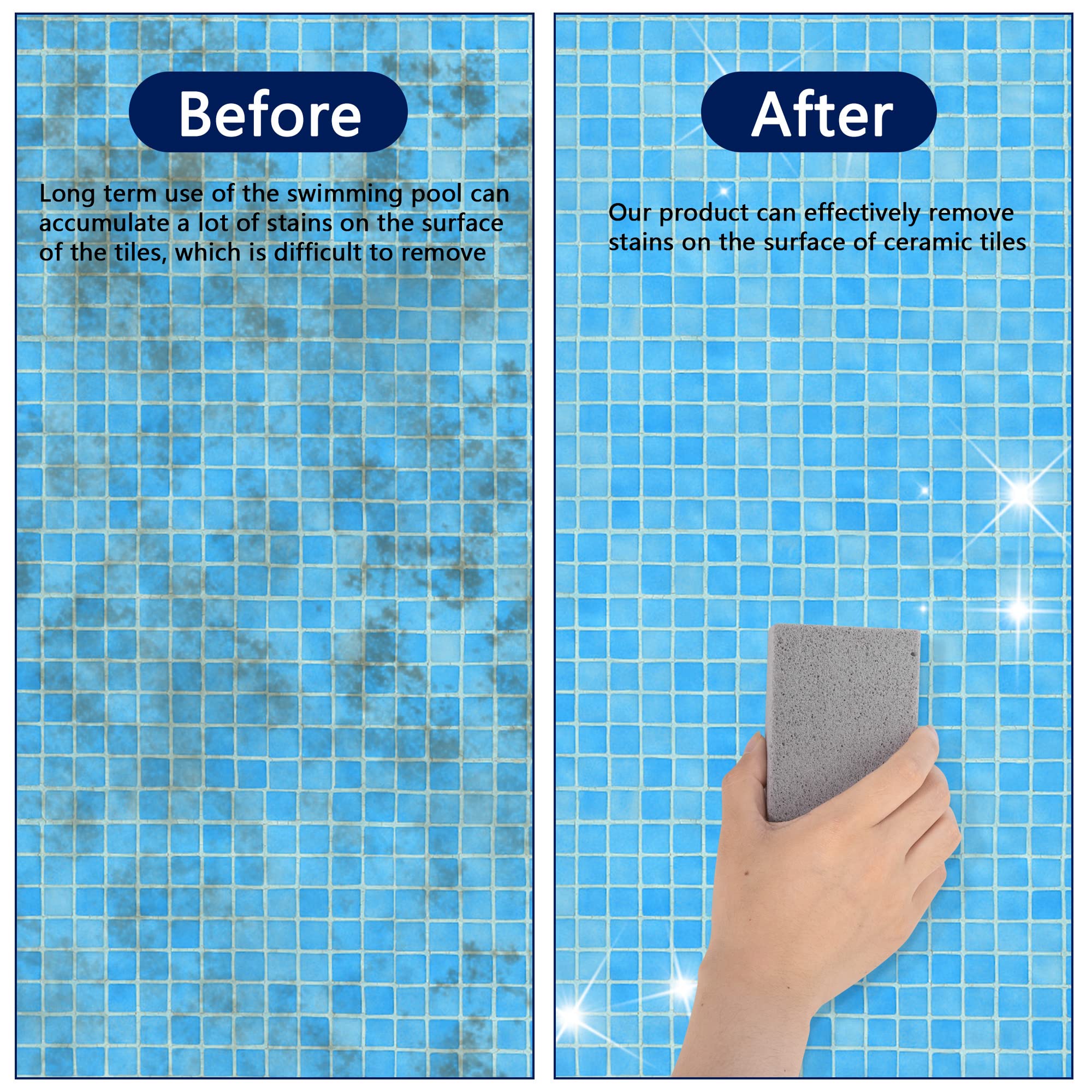 LFUTARI pool tile cleaner removes rust, mineral buildup, lime, and hard water deposits.