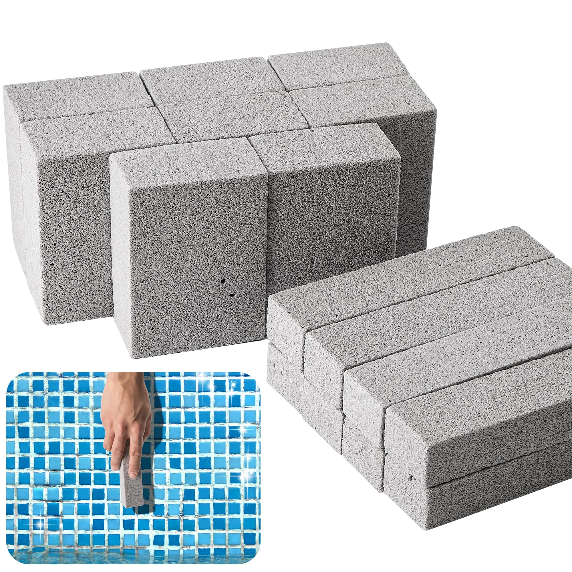 LFUTARI pool pumice stone 16-pack cleans pool tiles and grout effectively