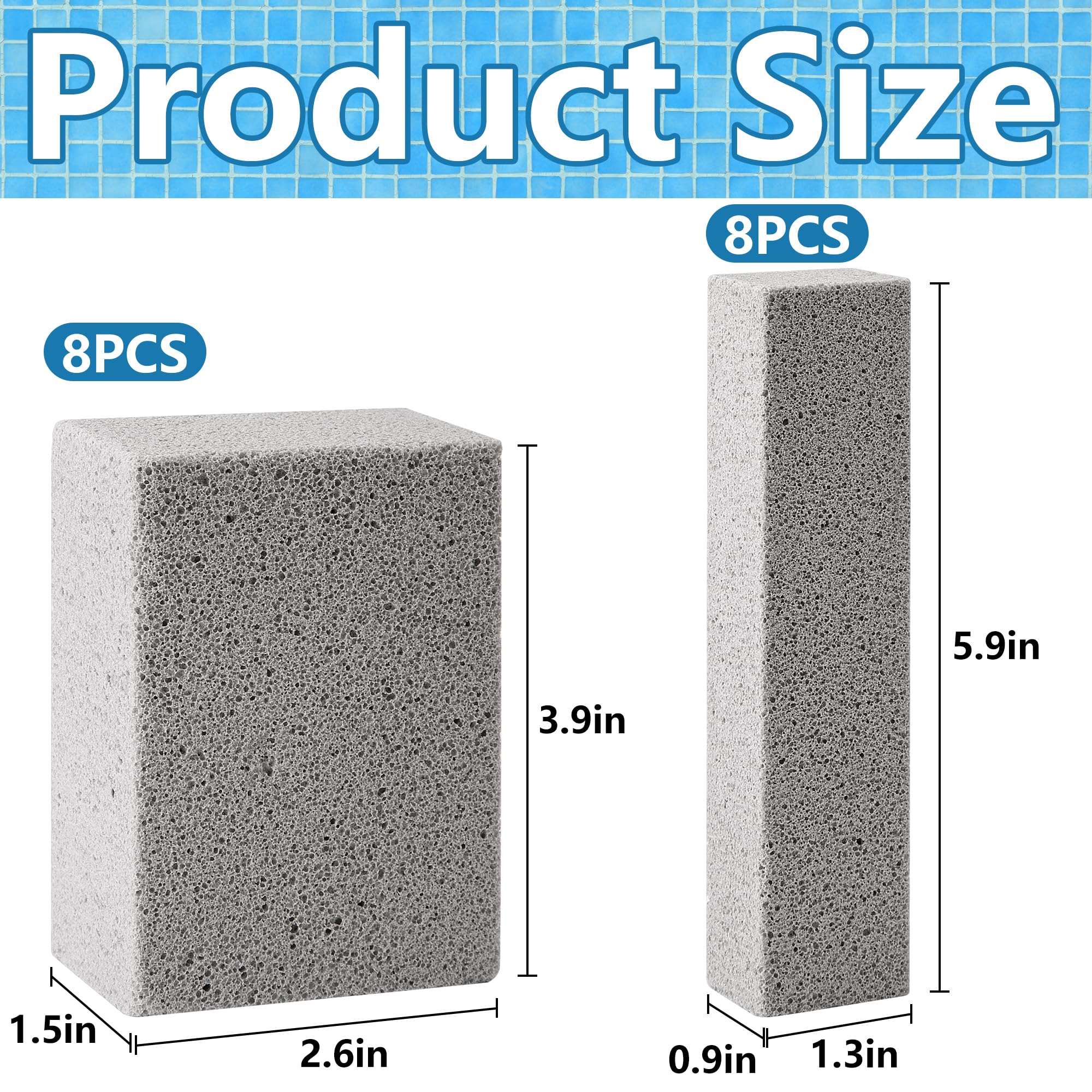 LFUTARI small 3.9x2.6x1.5 inch pumice stone cleans tight tile seams