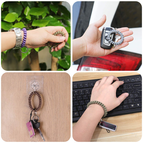 LGEGE metal key ring detail on wristband shows sturdy construction