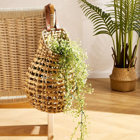 LGENHOOM wall hanging storage basket shown mounted for plants, dried botanicals, or small essentials.