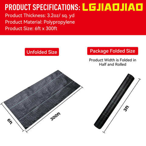 LGJIAOJIAO geotextile fabric; tear-resistant for heavy foot and vehicle traffic.