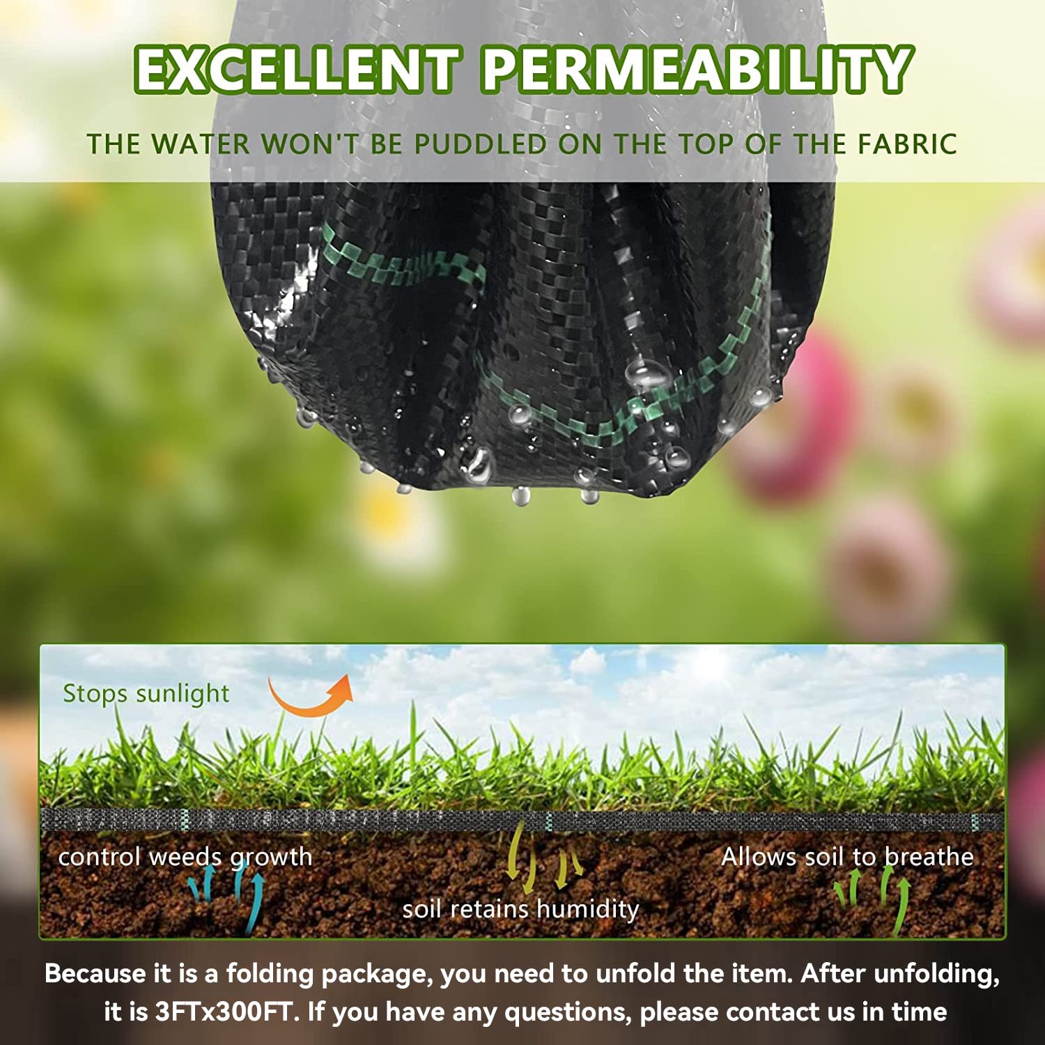 LGJIAOJIAO heavy-duty geotextile fabric resists tearing under garden use