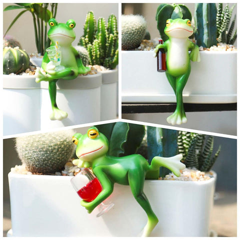 Lgkxn frog plant hangers for outdoor decoration brighten balcony pots with playful charm.