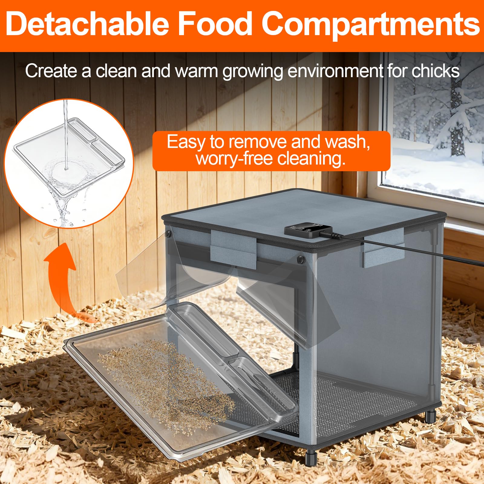 Lgtlqt chicken brooder box remote control for convenient temperature adjustments.