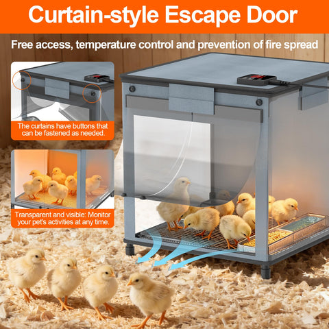 Lgtlqt chicken brooder box top view with streamlined design for safe heating.