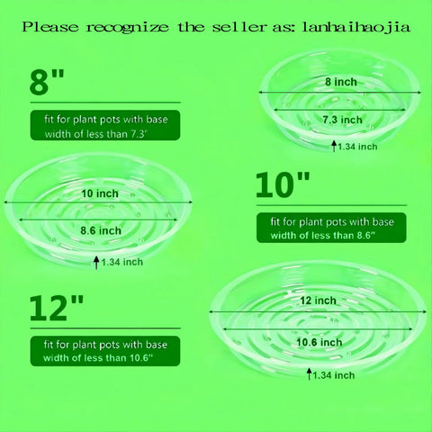 LHatrance 10-inch clear plant saucer round under pot for neat drainage