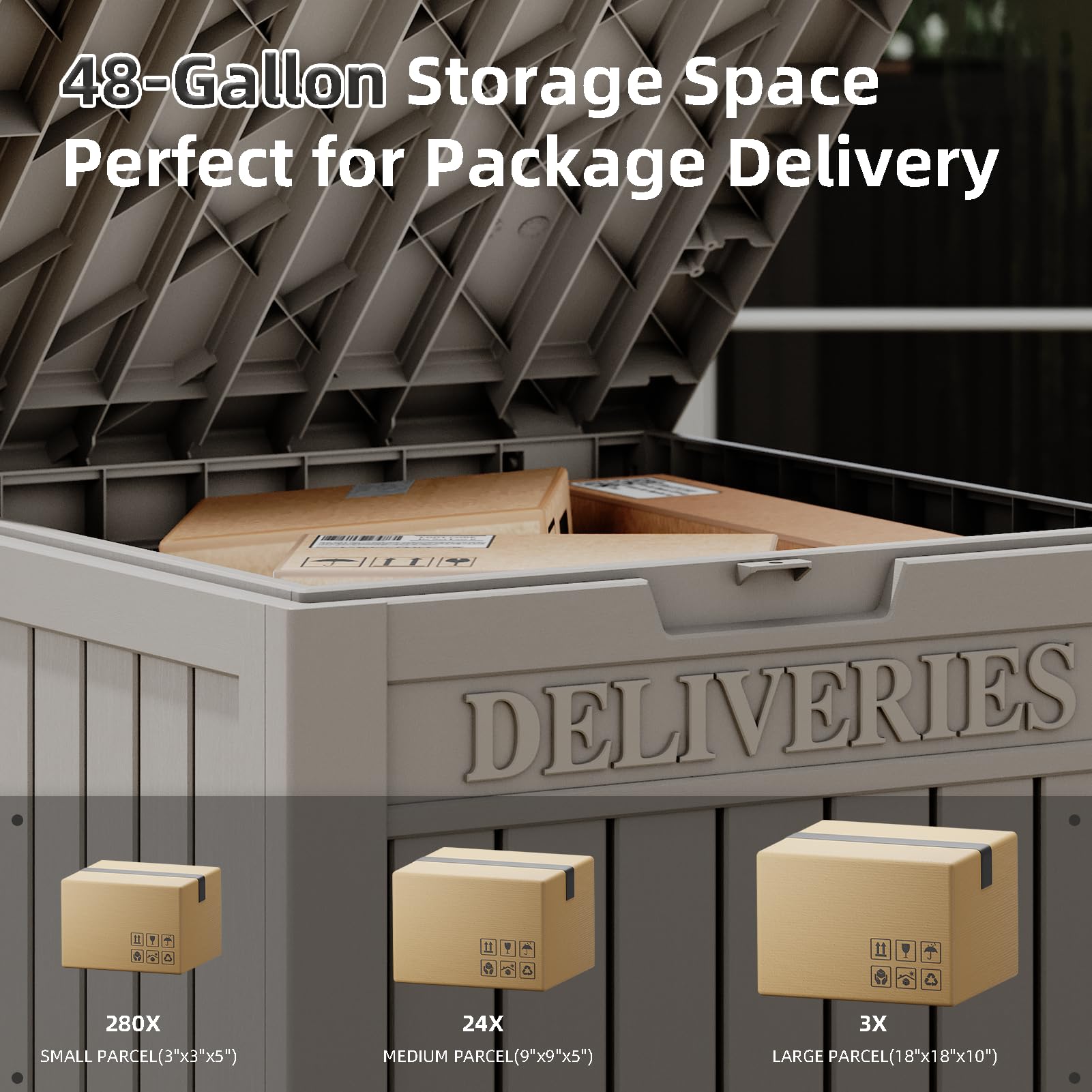 LHBGO box dimensions 21.6 by 20.2 by 30.5 inches fit multiple packages.