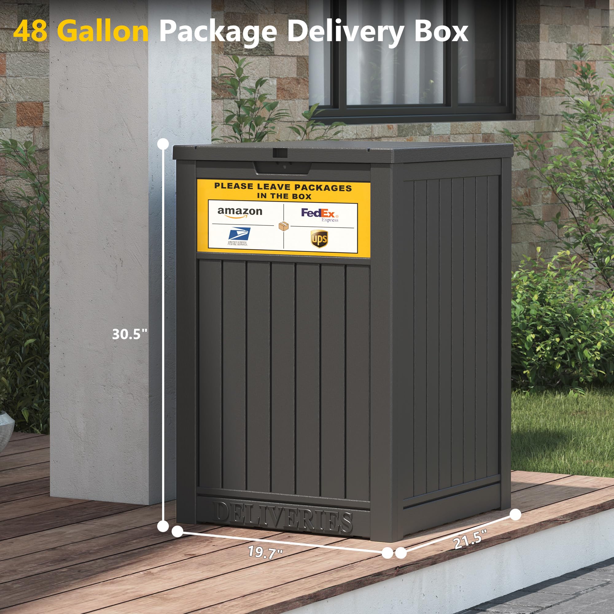 LHBGO delivery box lockable lid to deter theft