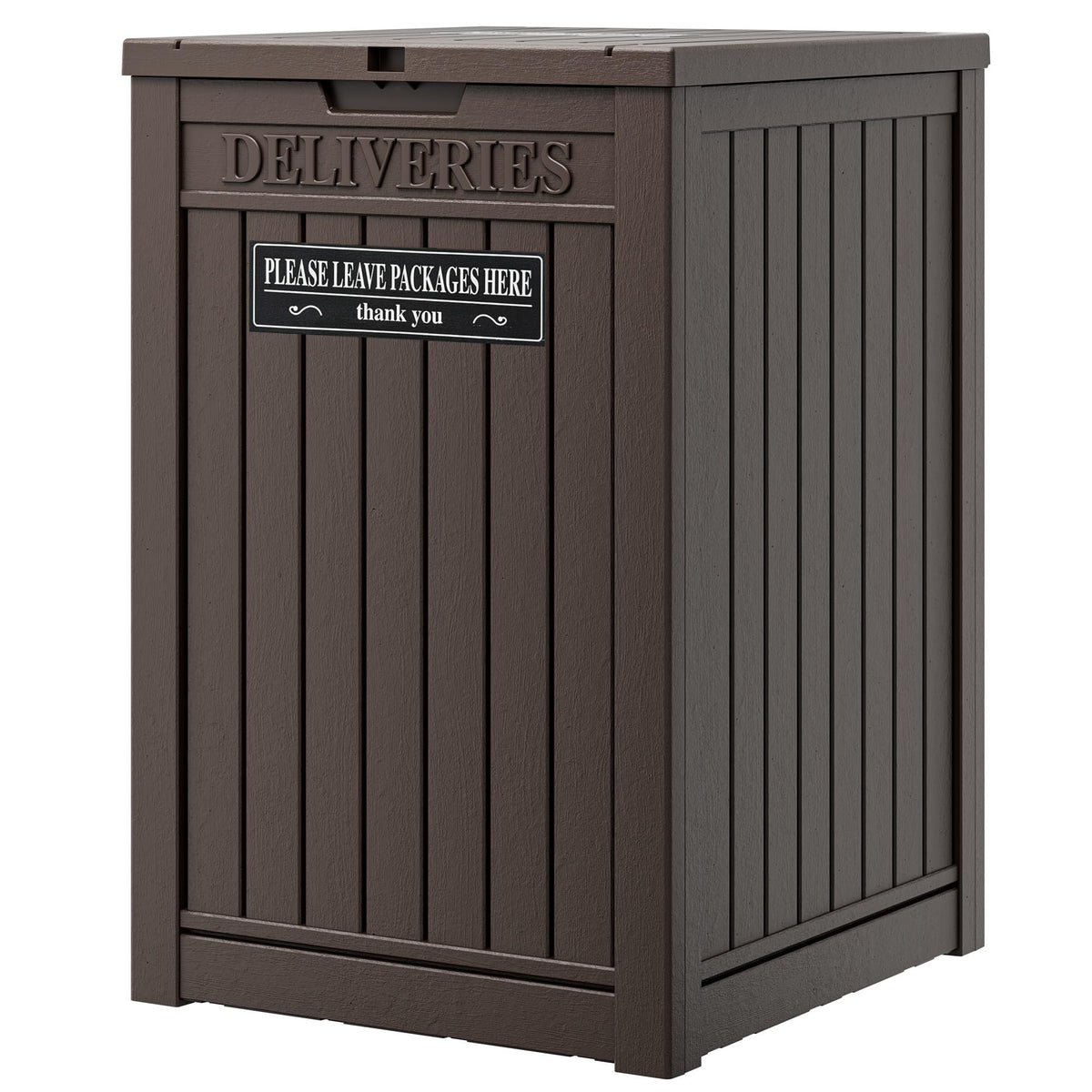 LHBGO delivery box outdoor sturdy resin with spacious interior for packages.