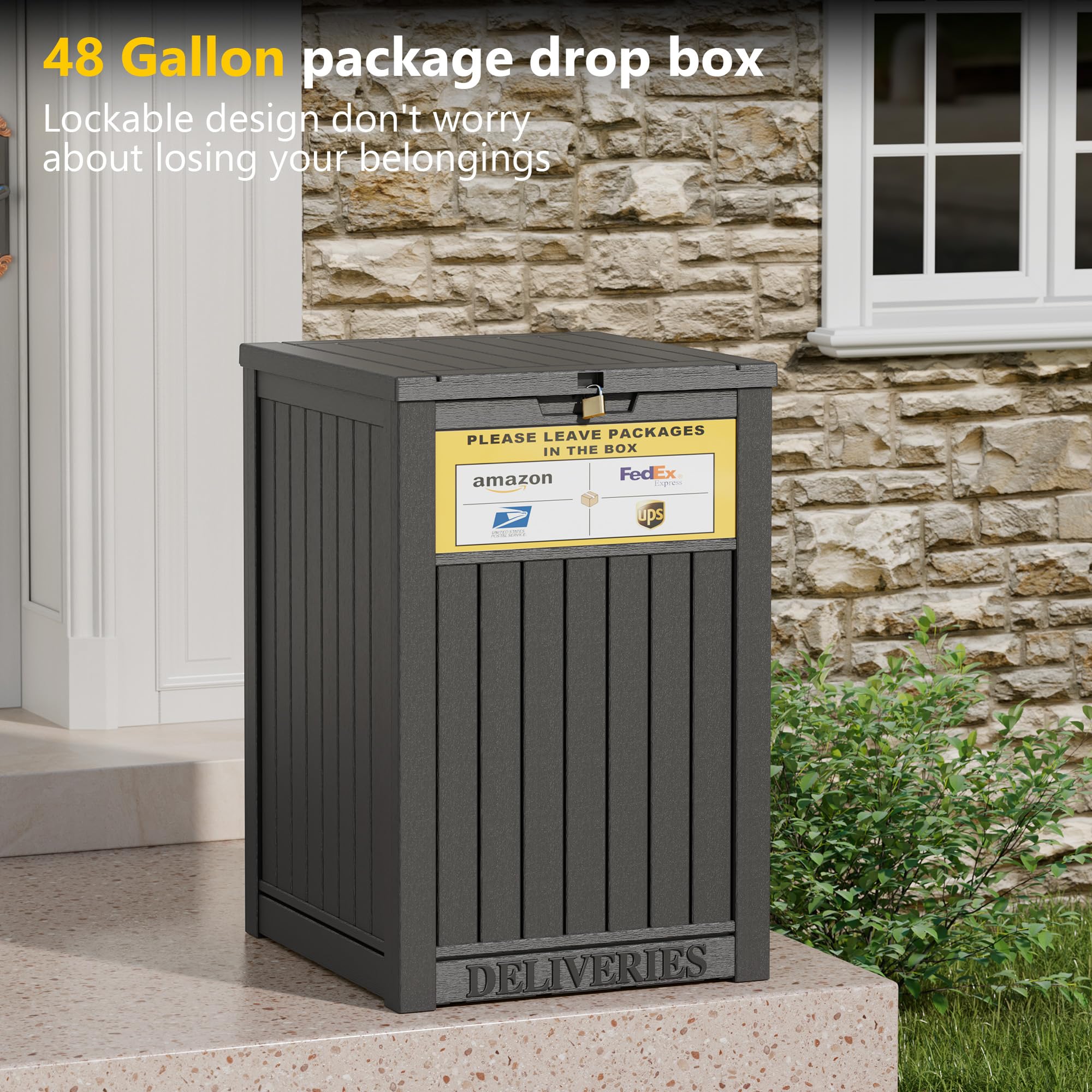 LHBGO weatherproof resin delivery box protects contents