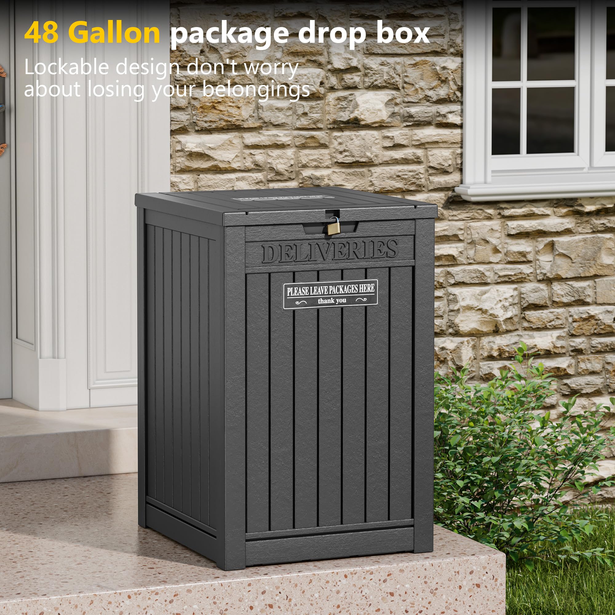 LHBGO multi-use storage for packages, tools, and outdoor gear.