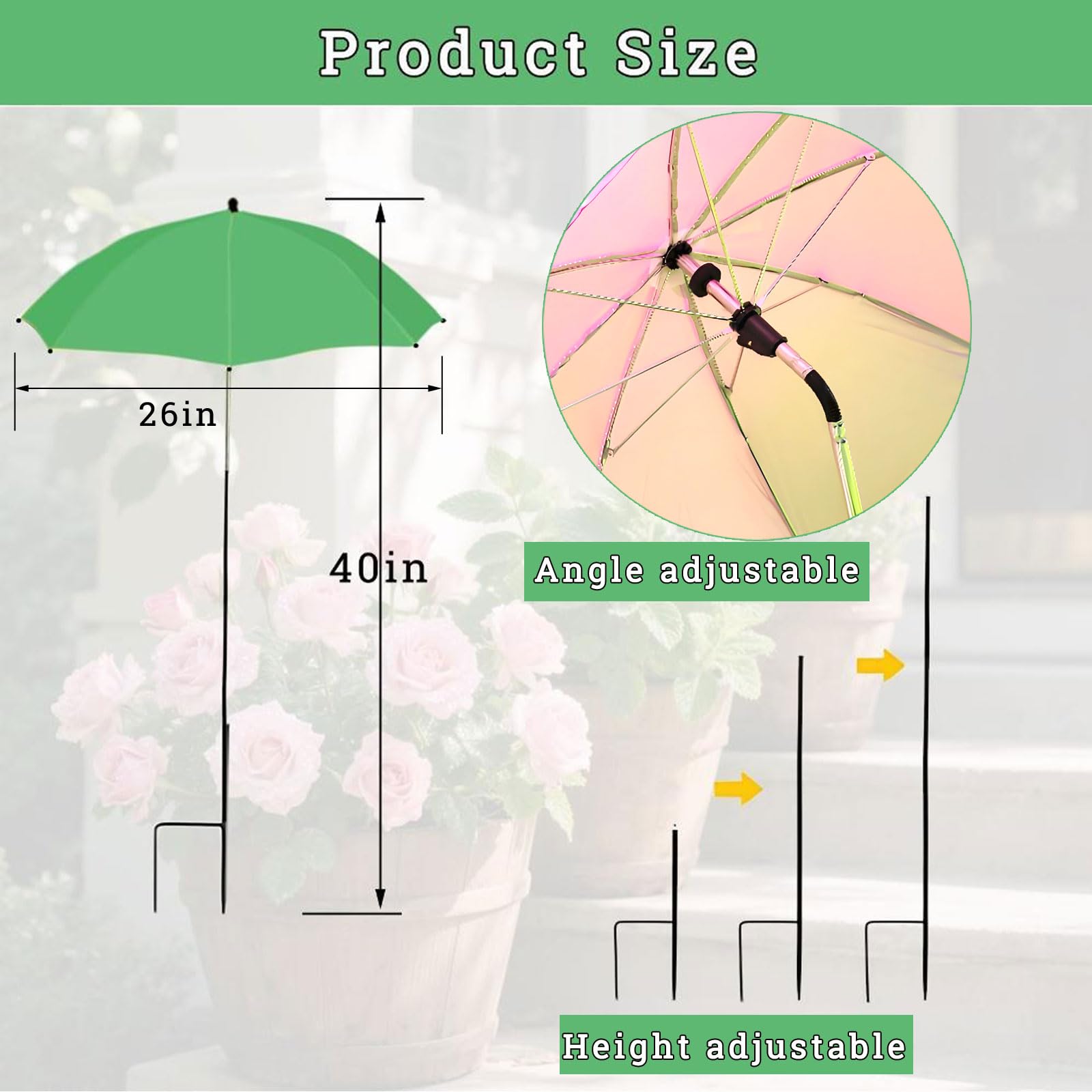 LHongL adjustable-height plant umbrella shade for flexible sun protection.