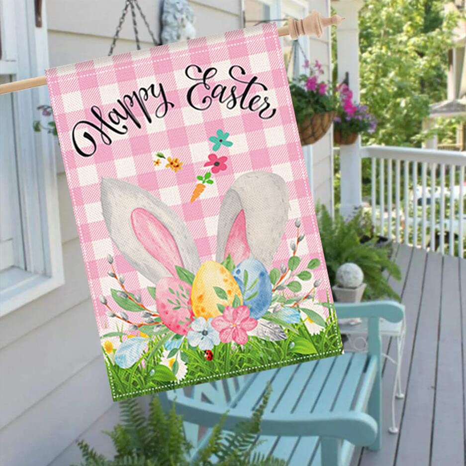LHSION Easter Bunny flag, 28x40, ideal porch or veranda decoration.