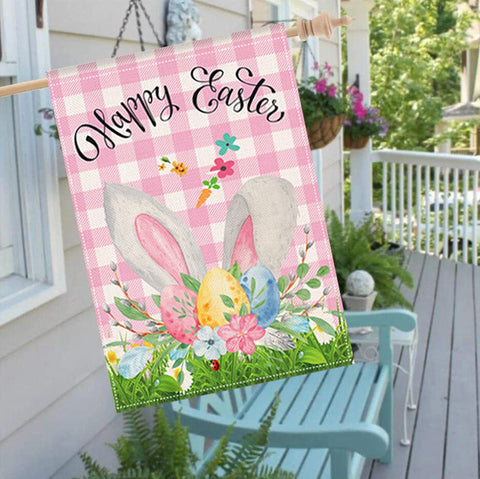 LHSION Easter Bunny flag, 28x40, ideal porch or veranda decoration.