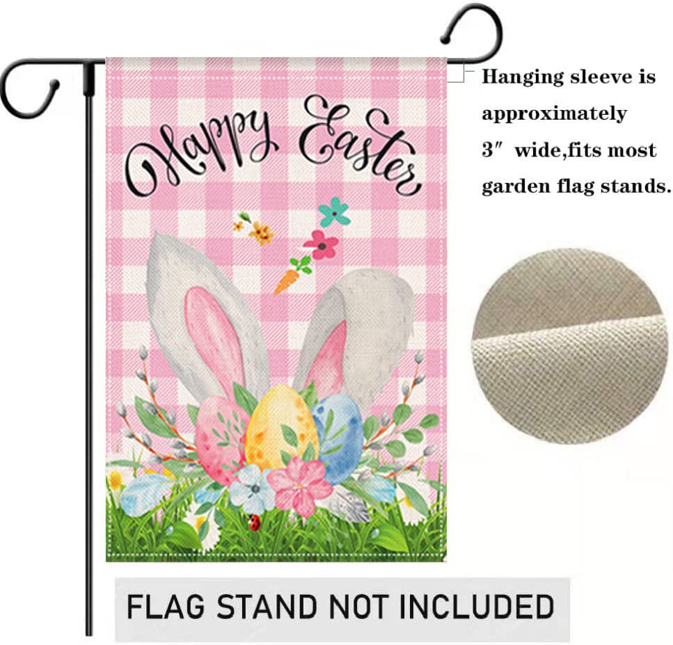 LHSION Double-sided Easter flag, 28x40, bright colors for year-round yard display.