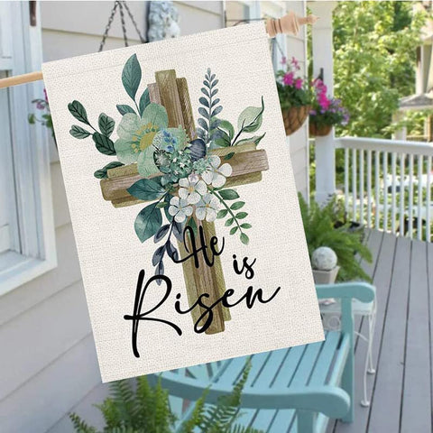 LHSION Garden porch display flag ready for spring celebrations.
