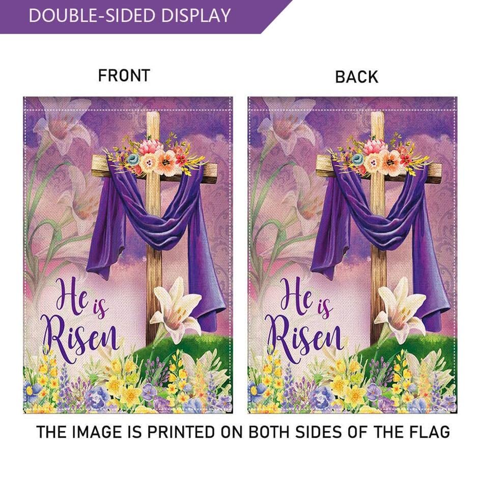 LHSION Yard Easter flag weather-resistant for long-lasting outdoor display.