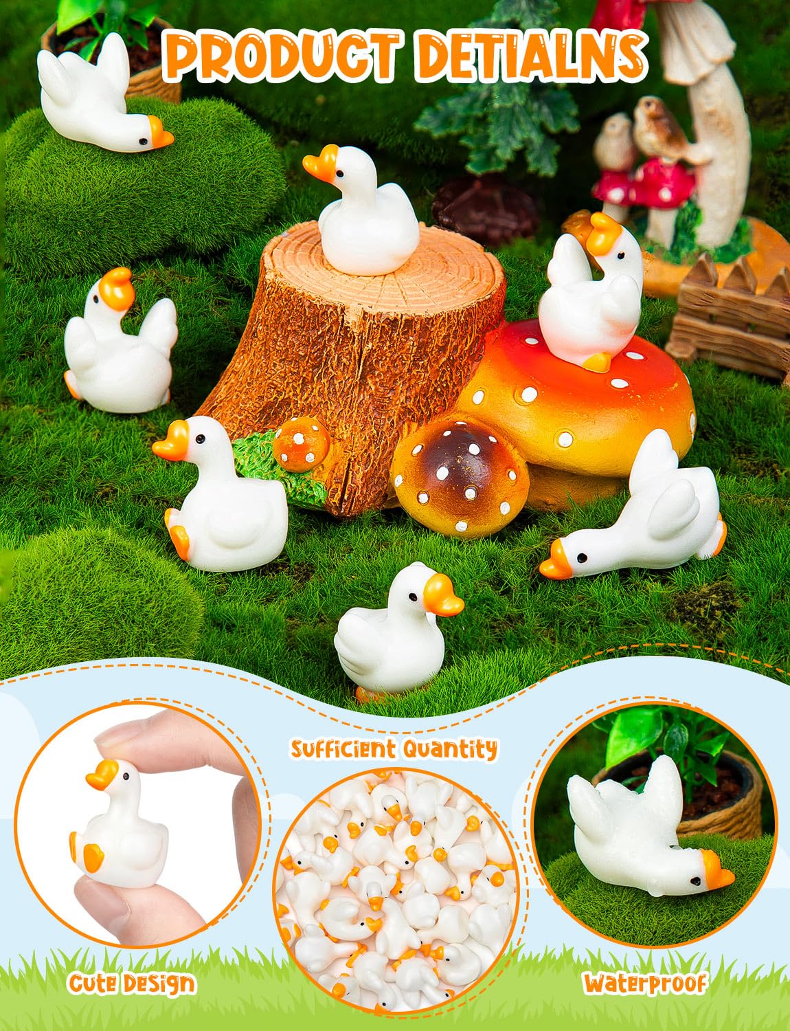 LHSYFBZ goose figurine desk decor adds charm to tiny displays.