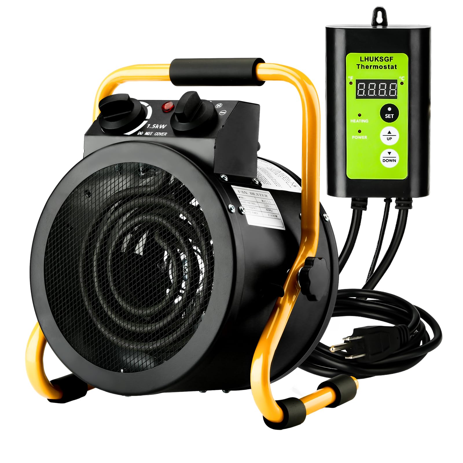 LHUKSGF greenhouse heater with digital thermostat delivers precise warmth for growing spaces.