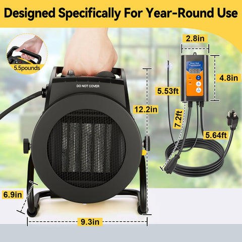 LHUKSGF outdoor heater shows 3 heat settings for patio comfort