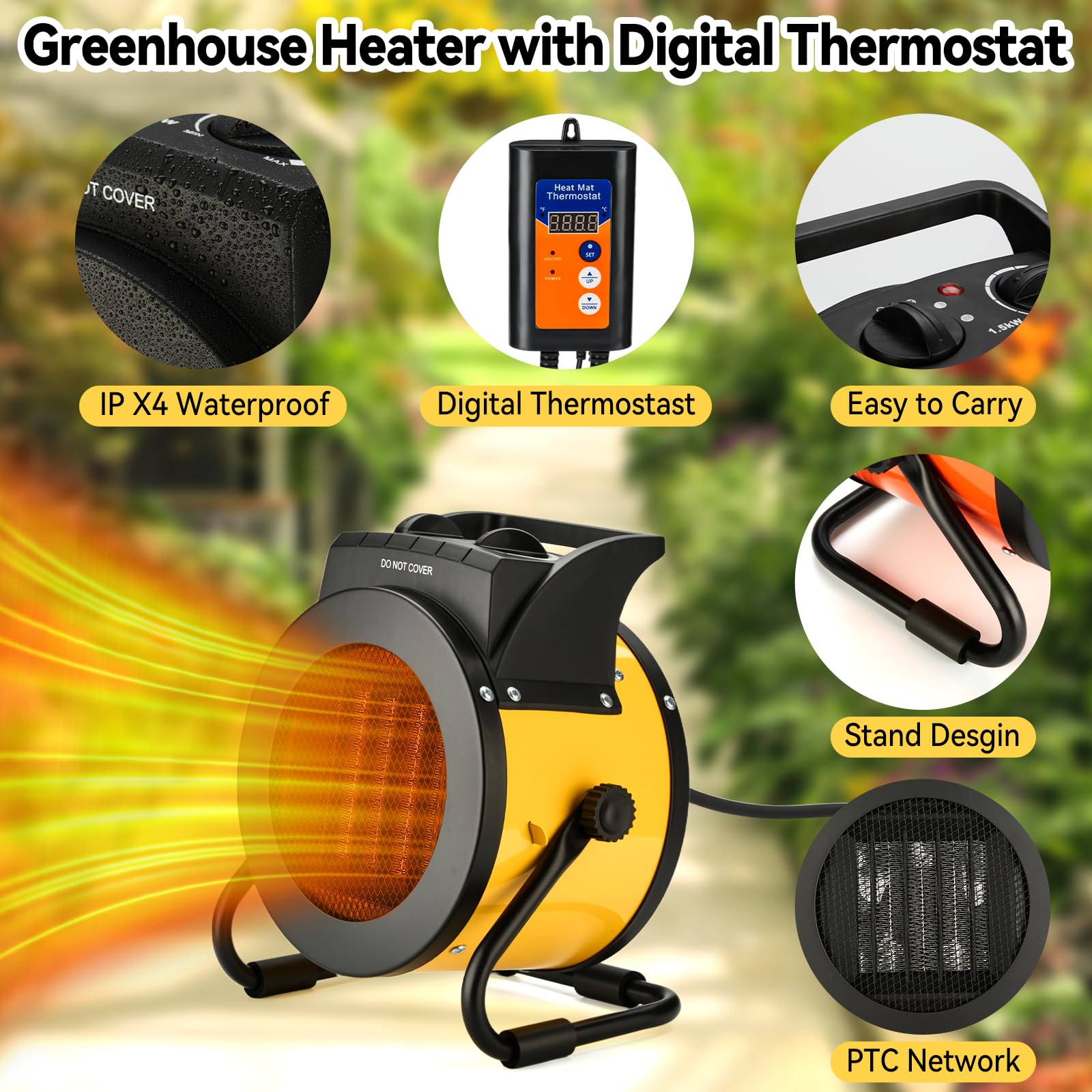 LHUKSGF PTC ceramic warmth delivers rapid space heating