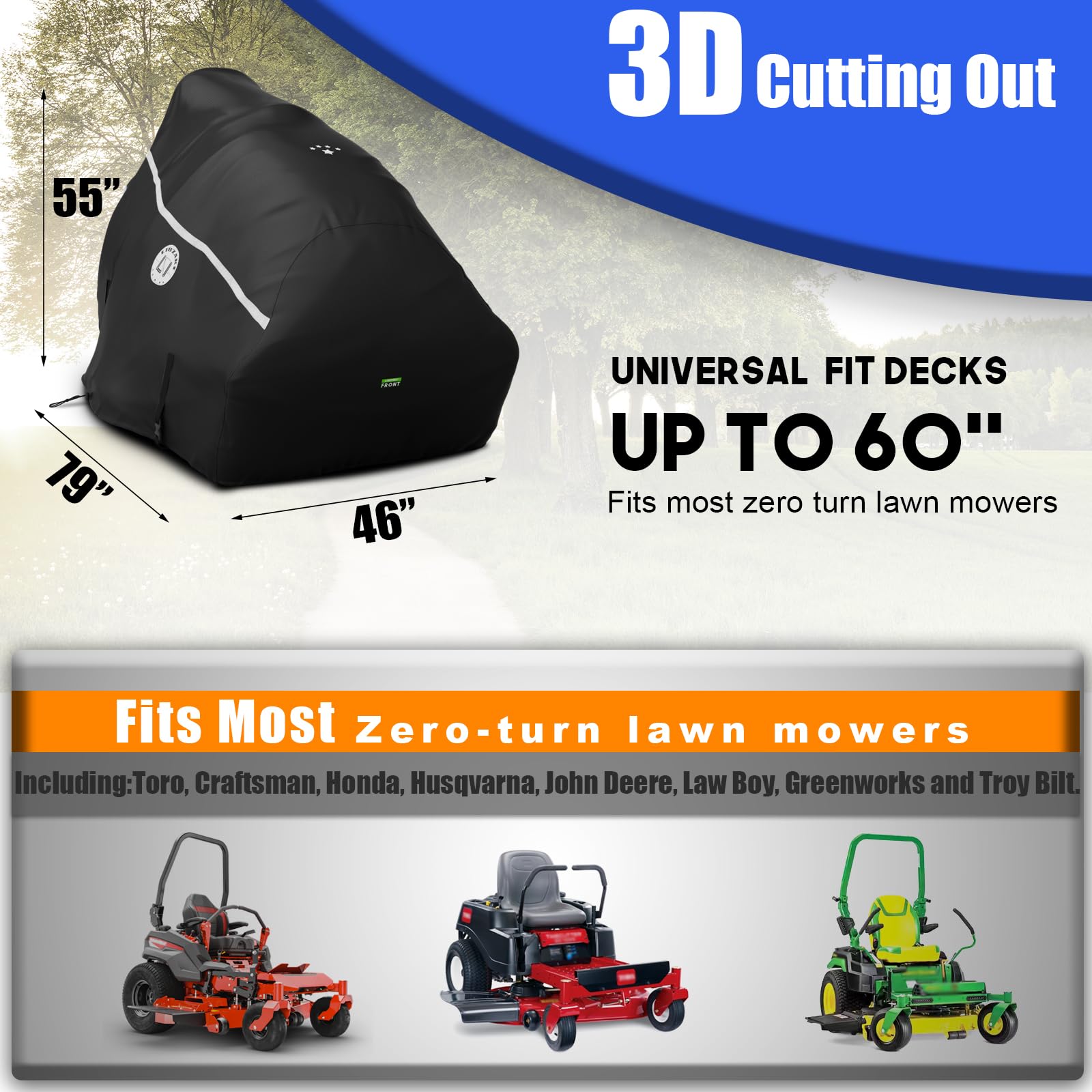 LI LIBZAKI universal fit covers up to 60-inch deck mowers