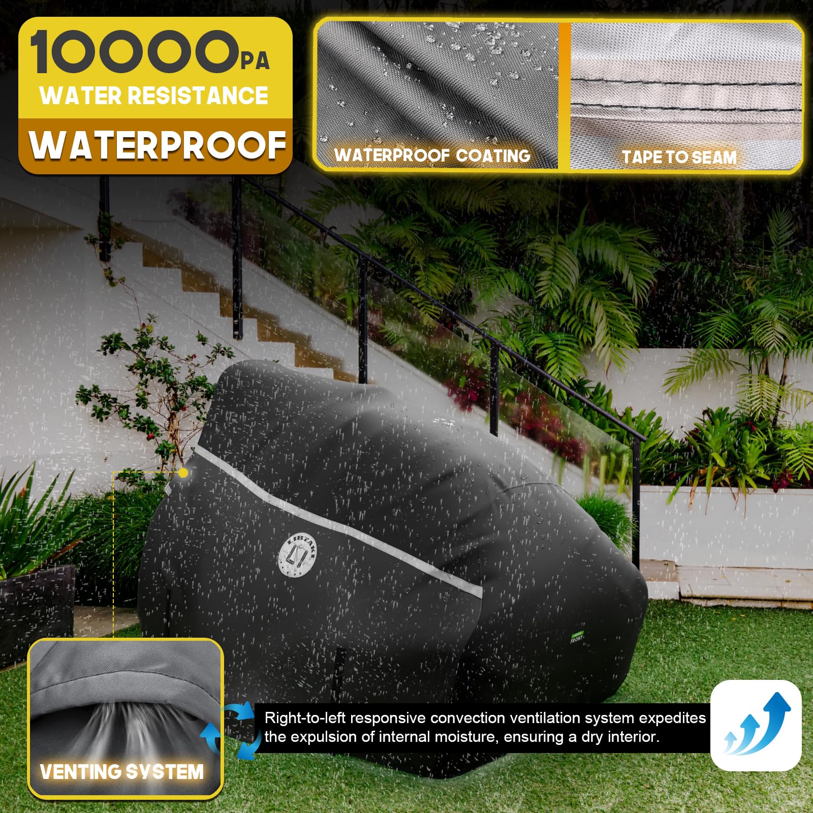 LI LIBZAKI waterproof Oxford fabric detail shows layered protection