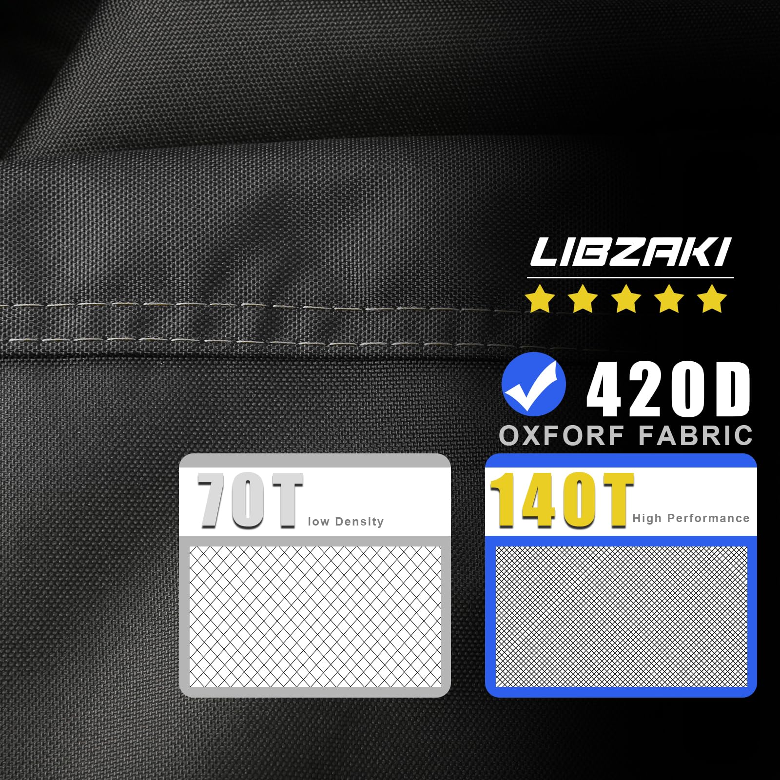 LI LIBZAKI mower cover, side view, showing snug universal fit.